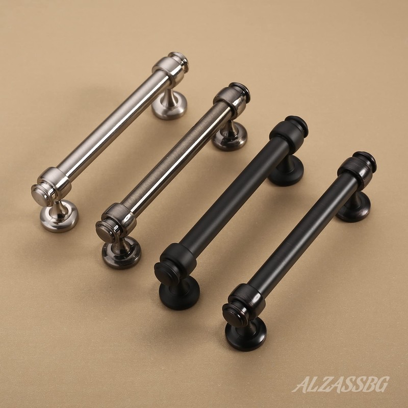 Alzassbg 10 Pack Oil Rubbed Bronze Cabinet Pulls, 4 Inch(102mm)
