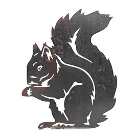 POFET Rust Decorative Creative Iron Crafts Rusty Squirrel Ornament for Garden Garden Stake Tree Stake