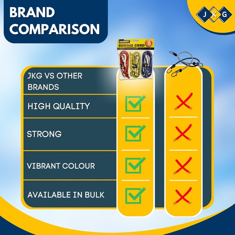 Ardisle 6 BUNGEE STRAPS CORDS WITH HOOKS ELASTICATED ROPE CORD