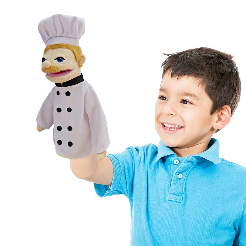 Professional Hand Puppets,2pcs Chef Puppet and Waitress Hand Puppet for