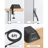 Desk Clamp Power Strip, Surge Protector with 5 AC Outlets