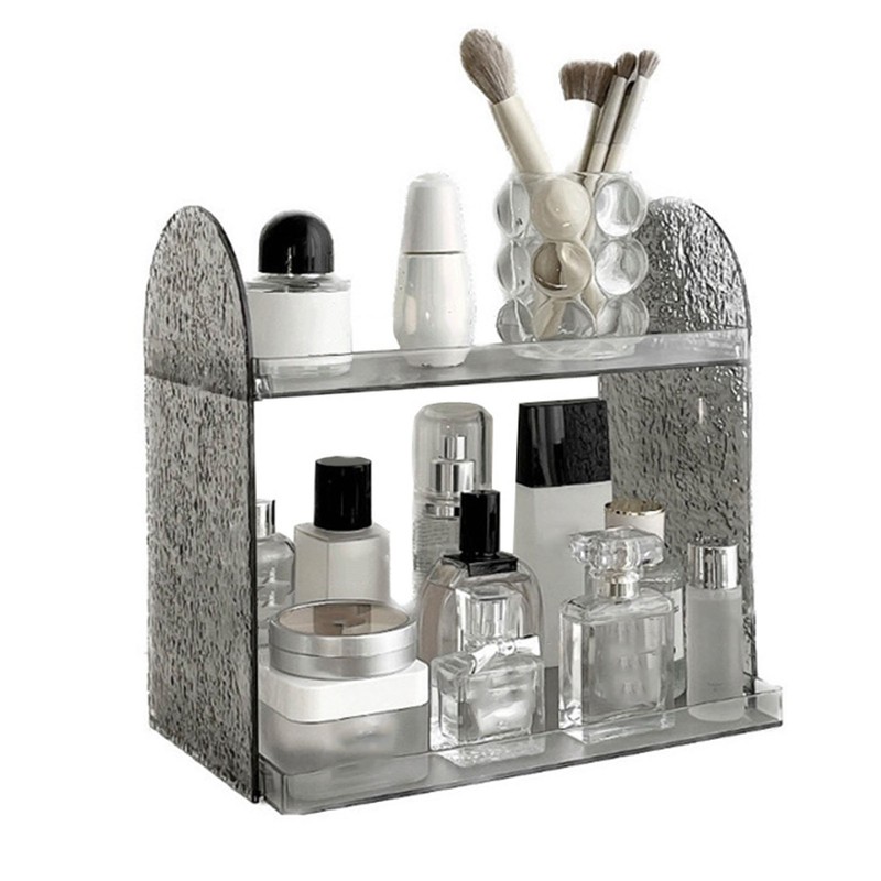 Double Layer Storage Shelf Large Capacity Fashionable 2 Tier Acrylic