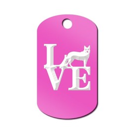 Mister Petlife Love Australian Cattle Dog Engraved Keychain/GI Tag Park Heeler Hot Pink
