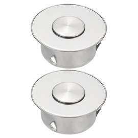PATIKIL Chimney Hole Cap,2 Pcs 63mm(2.5") Tightness Adjustable Round Stainless Steel Flue Hole Cover Stove Pipe Cap Pipe Cover with Removable Hole Cap for Kitchen Balcony Sewer,Silver Tone