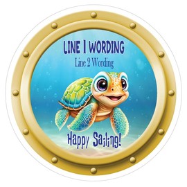 Cruise Ship Door Decoration Happy Turtle Tortoise Porthole Funny & Fun Party Decor - Decorative Magnetic Favors For Fridge, Locker, Whiteboard - Stateroom for Ships Carnival, Royal Caribbean etc.