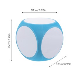 SEWACC 4pcs Dry Erase Blocks Foam Blank Dice Write On Dry Erase Cubes 4 Inch Wipe Off Dice Teaching Aid Tool Educational Learning Playing Game Props for Classroom Supplies