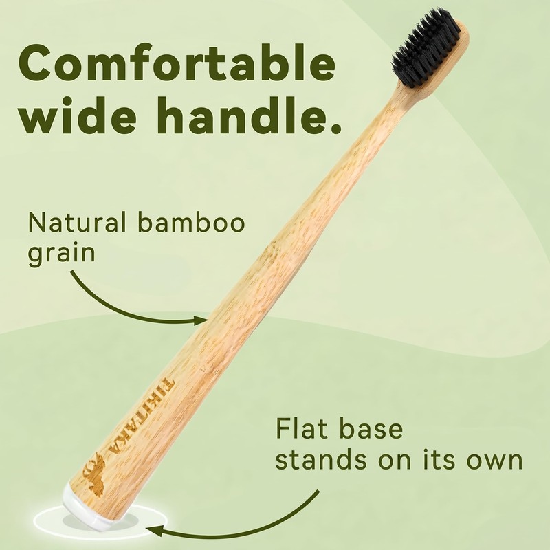 TIKITAKA FTG Natural Bristle Bamboo Toothbrush Sampler, 2 Pack -
