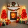 MRS 2 PCS Lighted Santa Hat Style Christmas Tree Set
