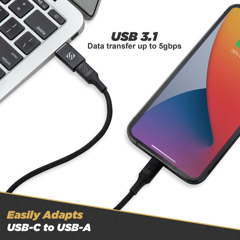 Scosche ACA-2PKSP Strikeline USB Type-C to USB Type-A Adapter 2