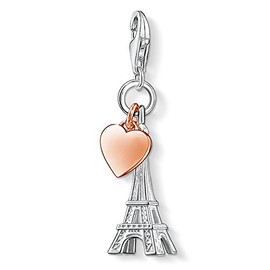 Thomas Sabo Women-Charm Pendant Eiffel Tower Charm Club 925 Sterling Silver 18k rose gold plating 0904-415-12