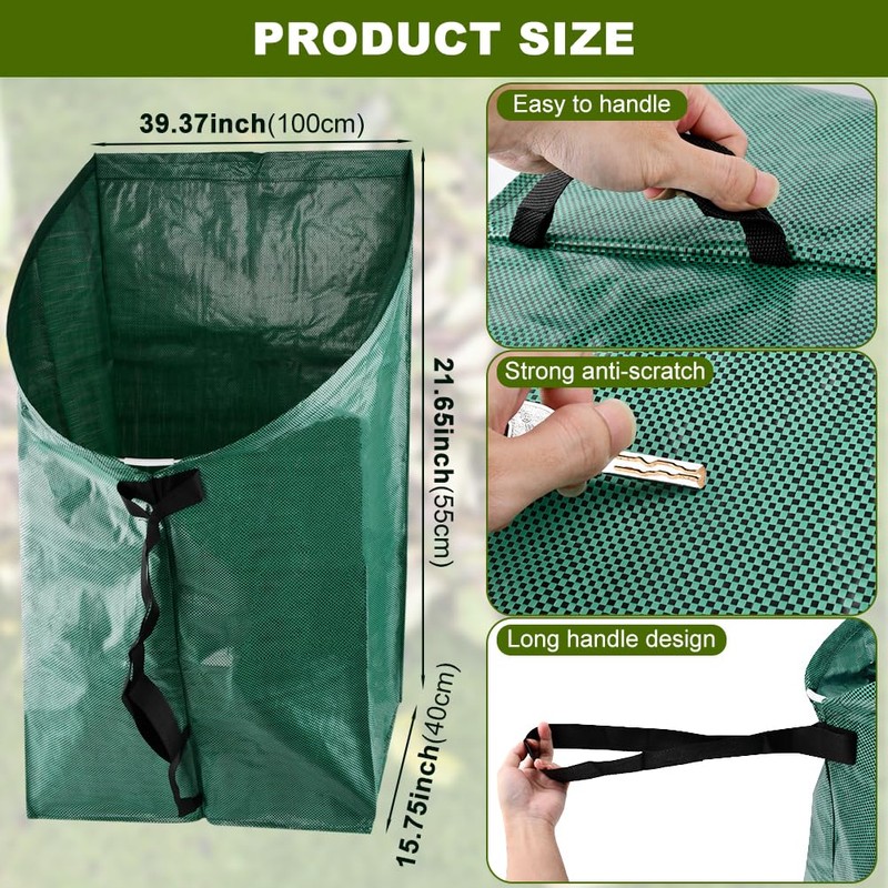 53 Gallon Leaf Collector, Large Yard Dustpan & Reusable Leaf