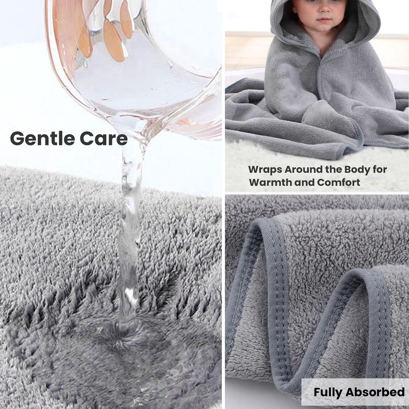 Boyigog Baby Bath Towel Set, 2 Pieces Baby Towel with