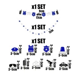 1 cartoon flag, 9 card inserts and 1 star flag, police party decorations, creative decorations.