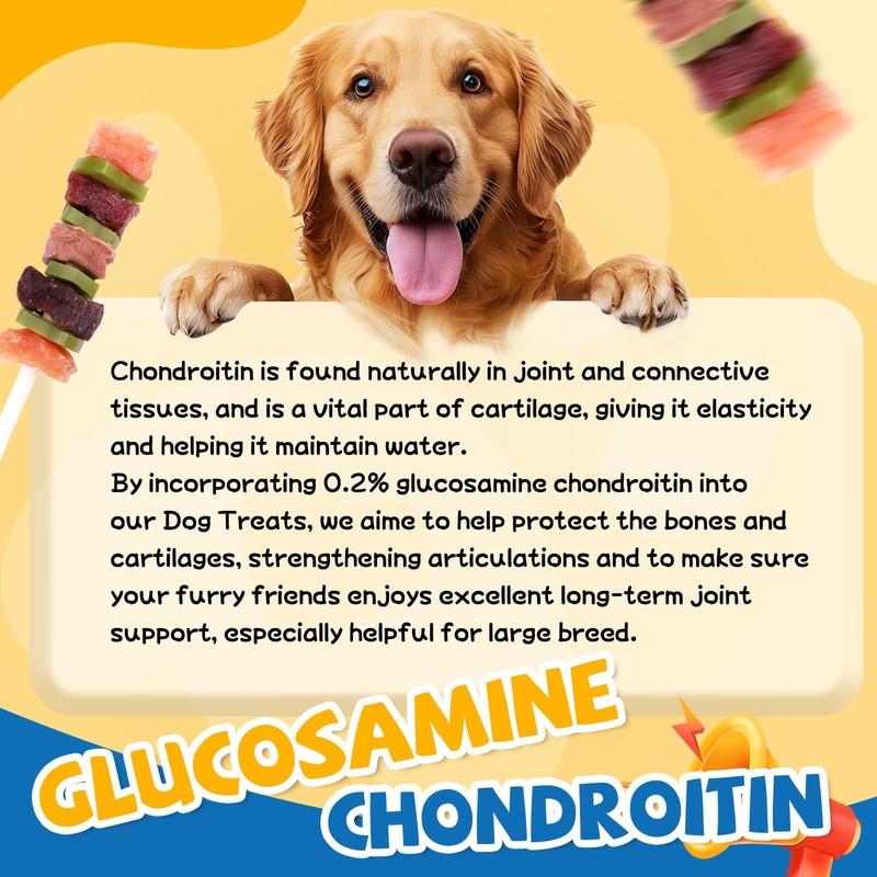 gazeupon Dog Treats, Multi-Flavored Kabobs Treats, High Protein Dog Chews,