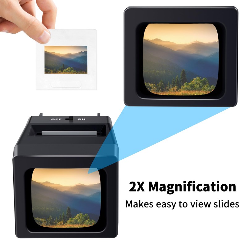 35mm Slide Viewer, 2X Magnification Slide Viewer for Viewing 35mm