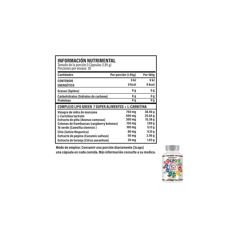 Purely Organics Combo Lipo Green Carnitina Gold Vinagre Manzana Verde