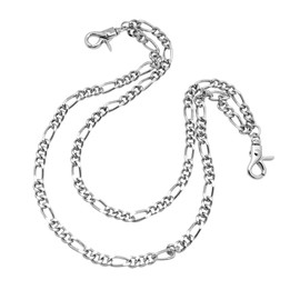 Double Irregular Shape Simple Metal Wallet chain Swivel Trigger snap Biker Punk Key Jean chain (Silver)