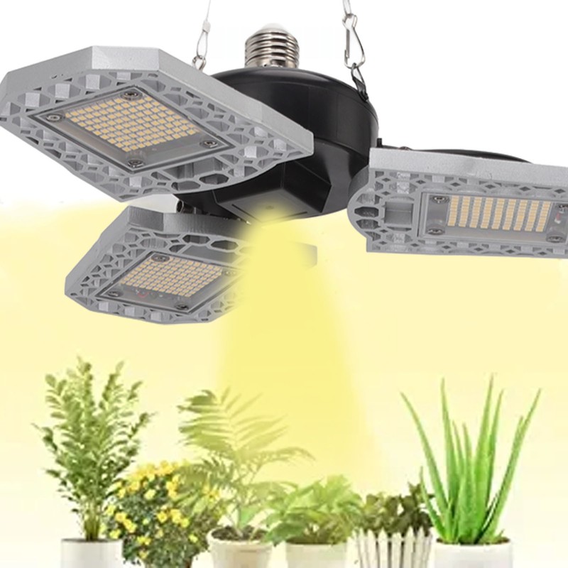 LED Grow Light 297 LEDs Folding Three Leaves Indoor Plant