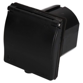 AB Tools 230v Mains 16A Flush Inlet Socket Black Caravan Motorhome Trailer Hook Up