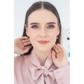 Yellow Flashed Sterling Silver Amethyst 8x6mm Teardrop Dainty Drop Gold Earrings for Women