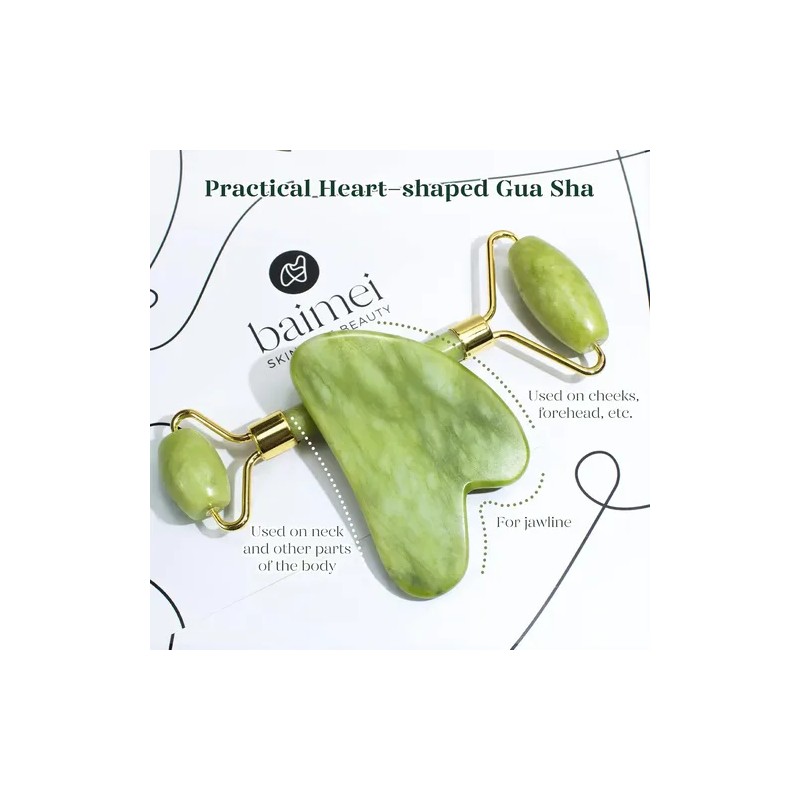 Baimei - Juego De Rodillo Facial Y Gua Sha De