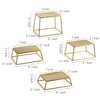 MyGift Cupcake Riser Stands, Large Brass Tone Metal Nesting Dessert