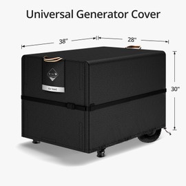 QH.HOME Waterproof Generator Cover 38x28x30 inch ,900D Heavy Duty Oxford with Secure Windproof Buckle- for Most Generators 5500-15000 Watt, Black