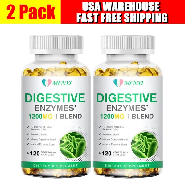 MENXI Digestive Enzymes Prebiotic & Probiotic, Gas, Constipation, Bloating Relief