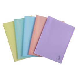 Exacompta - Ref 88270E - Chromaline Translucent Pastel PP Welded Display Books - 240 x 320mm in Size, Suitable for A4 Sized Documents, 20 Pockets, 40 Viewing Pages - Random Colour