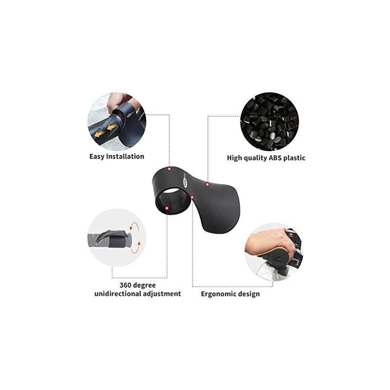 Alpha Rider 2PCS Universal 22MM Black Throttle Mounted Motorcycle Cruise