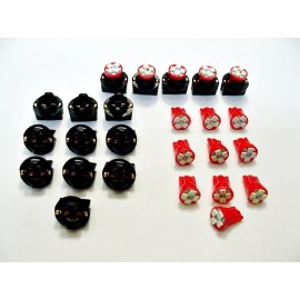 Lumiglow 15 Red Dash LEDs Lights Bulbs 1/2" Sockets Side Marker Instrument Panel  Mopar