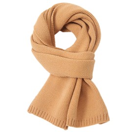 amokk Solid Winter Scarf for Girls Women Cold Weather Fashionable Knit Scarves (Almond)