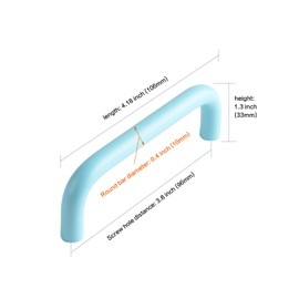 funifiti 5 Pack Blue Handle Cabinet Drawer Modern Pull Child Bedroom pulls 3.8 Inch(96mm) Hole Center Curved pulls ​Carrying Handles (5, Blue, 3.8 Inch(96mm))