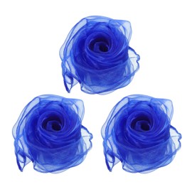 PATIKIL Dance Scarves, 3 Pcs Square Juggling Scarves 28 by 28 Inches for Play Magic Music Activity Juggling Dressing, Blue