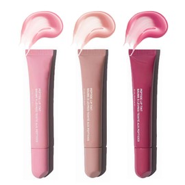 Mirror Glitter Plumping Lip Gloss, 3 Colors Gloss Lip Tint Hydrating Lip Balm for Sheer Color, Jelly Tint Liquid Lipstick for Women and Girls, Long-Lasting Non-Sticky Lip Oil