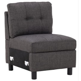 Sectional Sofa for Living Room Convertible Sofa Couch L Shaped Sectional with Chaise Corner Chair for Small Space,Apartment,Bedroom (Armless Seat, Dark Gray)