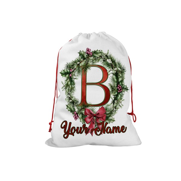 Bleu Reign Personalized Santa Sack Gift Wrap Bag Custom Name