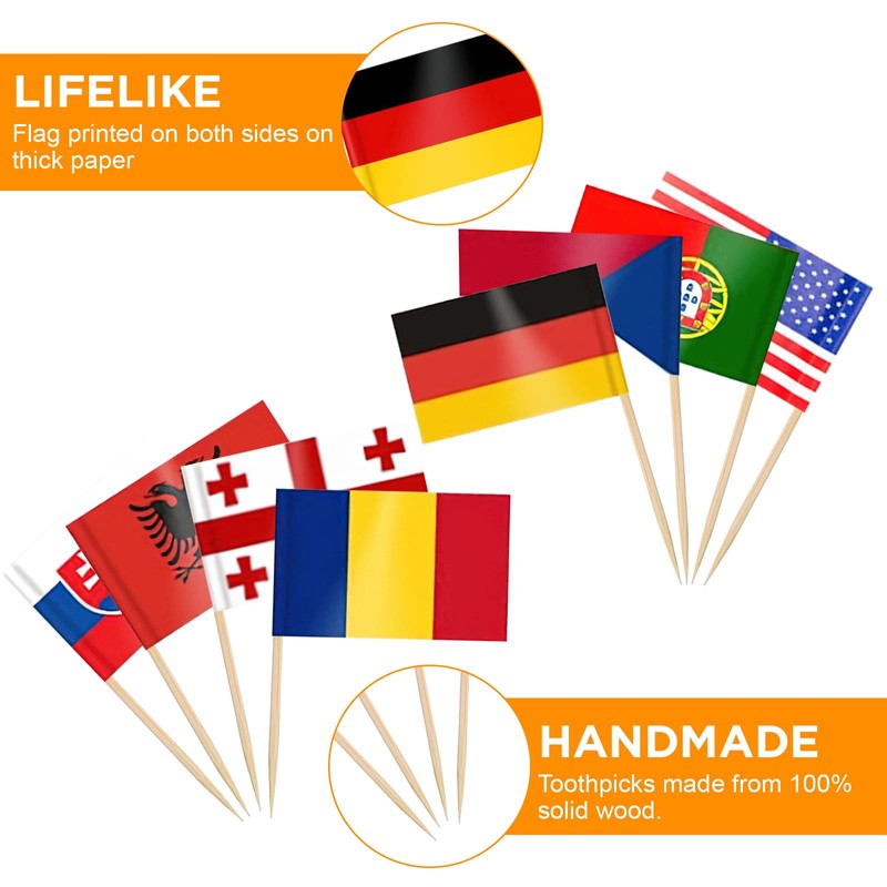 CIYIN Flag Toothpick, Toothpick with Flags, 100 Different Country Flags,