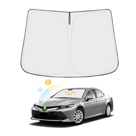 Canvcle Compatible con parabrisas de coche Toyota Camry 2018-2022, visera solar contra rayos UV y protección contra el calor solar, mantiene el vehículo fresco con bolsa de almacenamiento