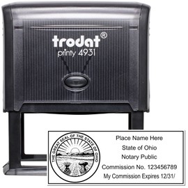 Premium Rectangular Self-Inking Notarial Stamp for Ohio - OH Notary Public Stamp, 7/8 x 2-1/4, State Board Compliant - Ideal for Ohio Notary Professionals - and Reliable Notary Stamp