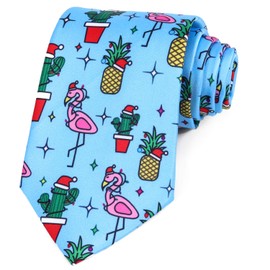 Man of Men Holiday Christmas Ties for Men - Tropical XMAS - Holiday Season Necktie