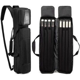 Ezgnuk Pool Cue Case 4x4, Pool Cue Carrying Case Holds 4 Butts and 4 Shafts, Soft Padded Pool Stick Case with Multi-pocket and Adjustable Shoulder Straps