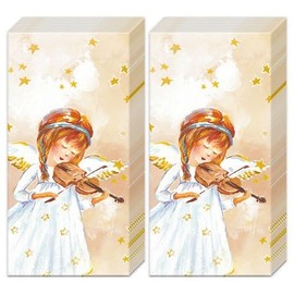 20 Individual Handkerchiefs Christmas Dear Angel Music Making 2 Packs of 10 Individual Paper Handkerchiefs Printed Gift
