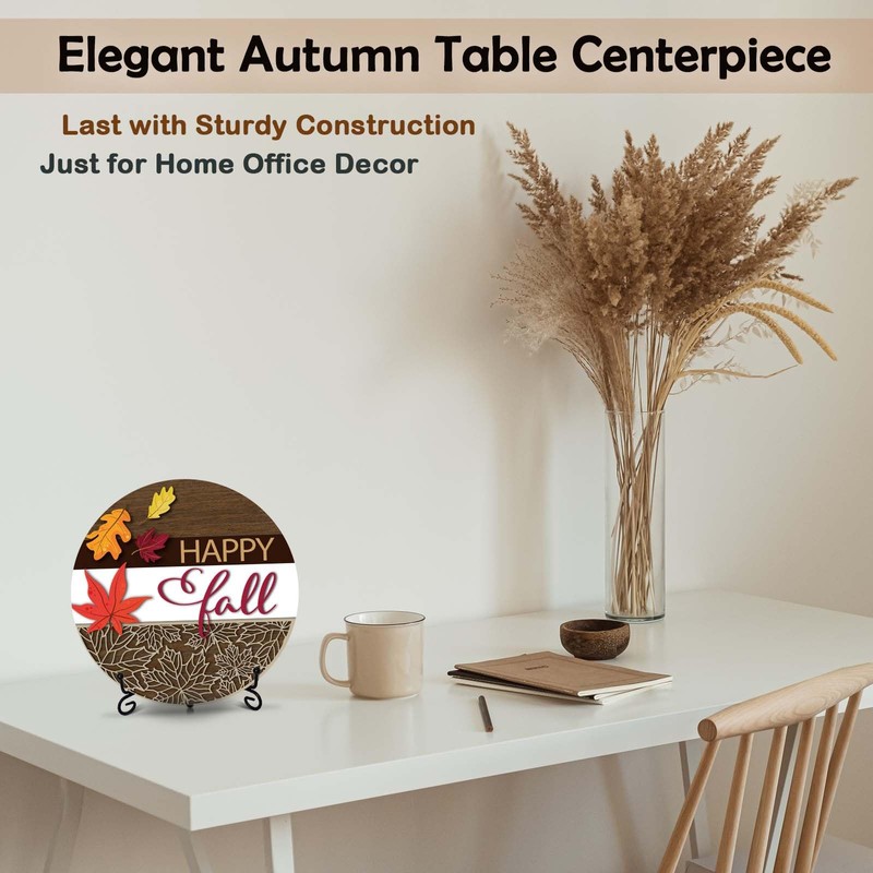 patcate Happy Fall Desk Decor, 8 Inch Autumn Maple Leaves