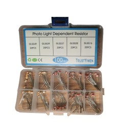 100PCS 5mm Photoresistor Photo Light Sensitive Resistor Assortment Kit (GL5516 /GL5528 /GL5537 /GM5539 /GL5549)(LDR Photo Resistors Light-dependen)