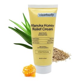 Clearbody Organics Manuka Honey Gel Crema para eczema (1 fl oz) | Manuka con avena coloidal para piel seca, hidrata y calma, textura de gel ligera, si