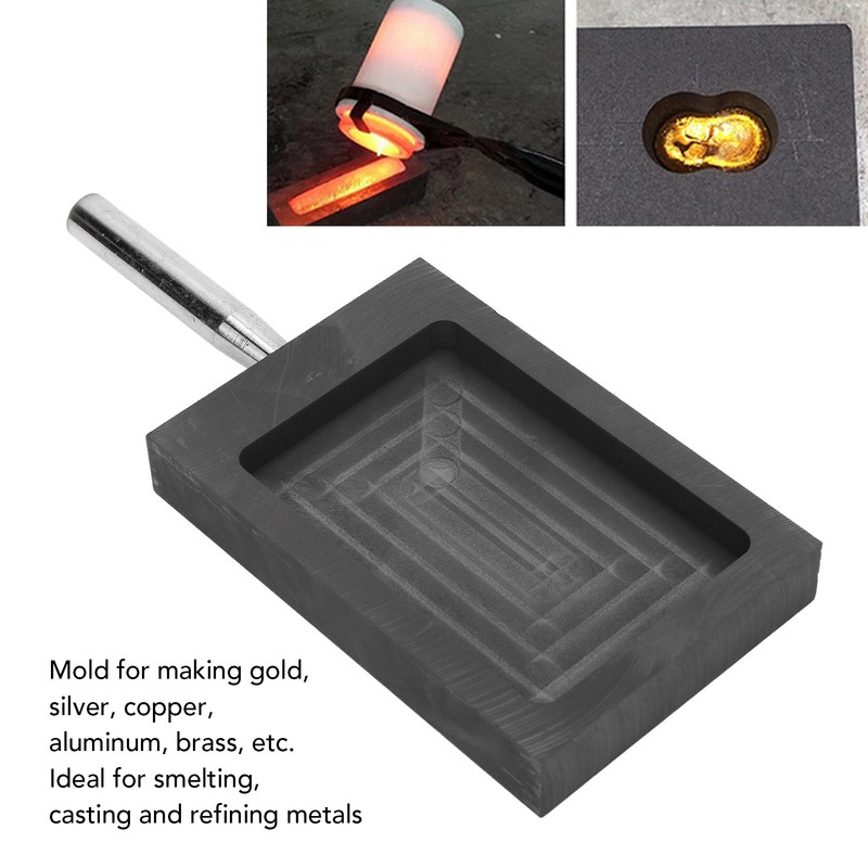 Graphite Casting Mold Metal Ingot Mold Crucible with Handle for