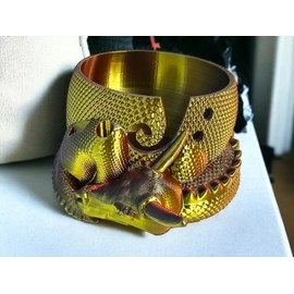 Horned Dragon Yarn Bowl | Yarn Bowl | 3D Printed | Yarn Holder | Knitting | Crochet | Dragon Bowl | Dragon Fantasy Decor | Yarn Organizer (Green/Purple)