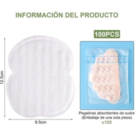 100 Pcs Almohadillas Absorbentes Desechables para el Sudor en Las Axilas, Parches para El Sudor, Autoadhesivas y Desechables, Invisible, Cómodo e Inodoro, Adecuado Tanto para Hombres Como para Mujeres