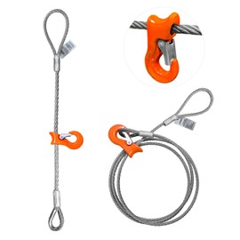 YATOINTO Single Leg Wire Rope Sling 1.4T/3300LBS Rated Load 10 FT Length 3/8 inch Dia Flemish Eye Loop to Heavy-Duty Thimble with Sliding Choker Heavy Duty Rigging Cable for Lifting and Towing Log